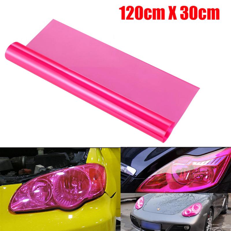 30 × 120 cm Selbstklebende Scheinwerfer Rückleuchten Nebelscheinwerfer Tönungsfolie Vinylfolie (Rosa)