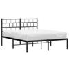 VidaXL Cadre de lit métal avec tête de lit noir 140x190 cm 355659