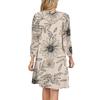 Women's Fashion V-neck Casual Beach Dress Three-quarter Sleeves Floral Print Dress