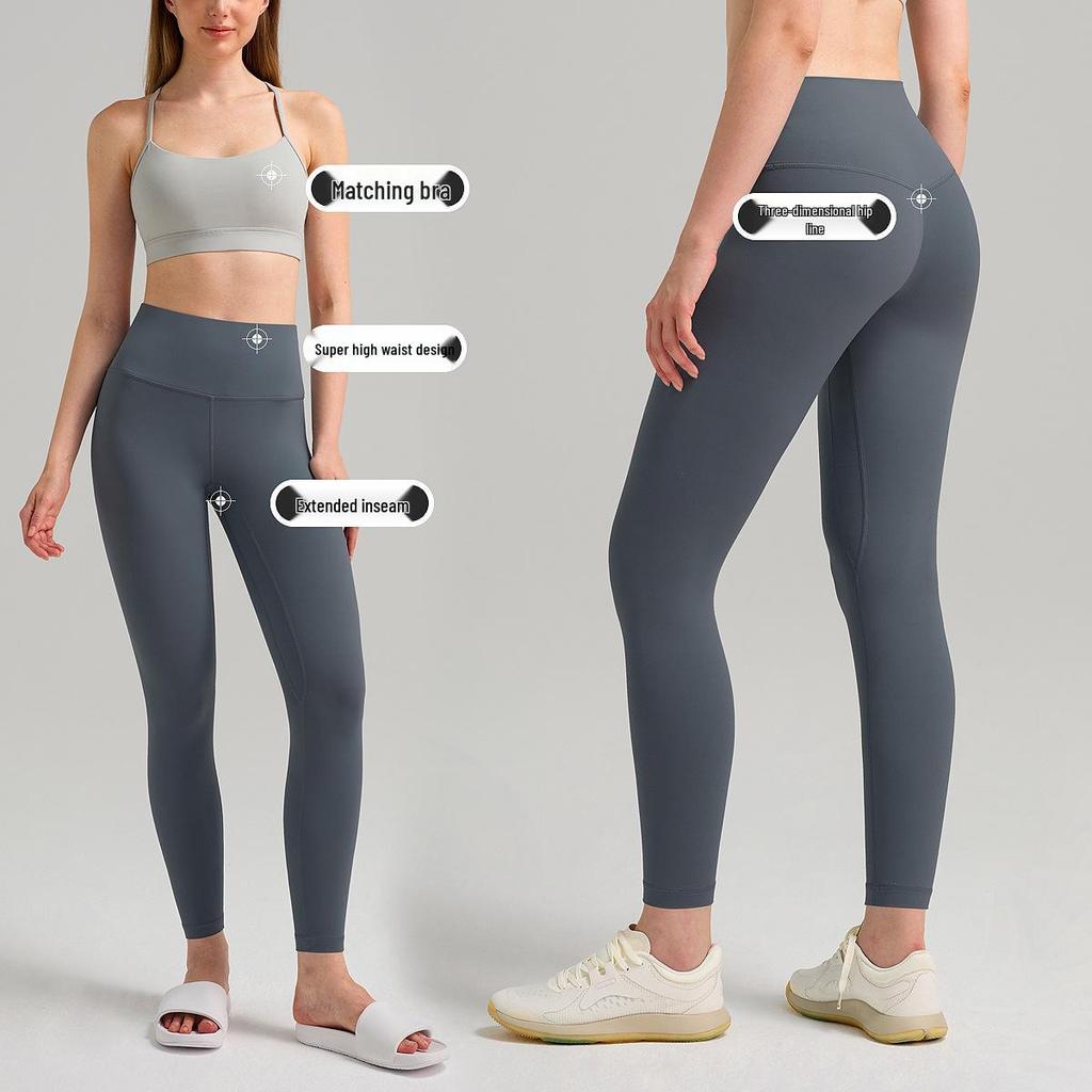 Damen High-Waist Po-Lift Yoga Leggings - Einheitsgröße, Hochelastisches Lycra