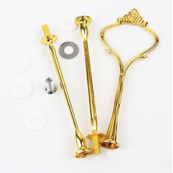 Cake Display Stand Reusable 3 Parts Zinc Alloy Multipurpose Sweets Tray Rack for Wedding
