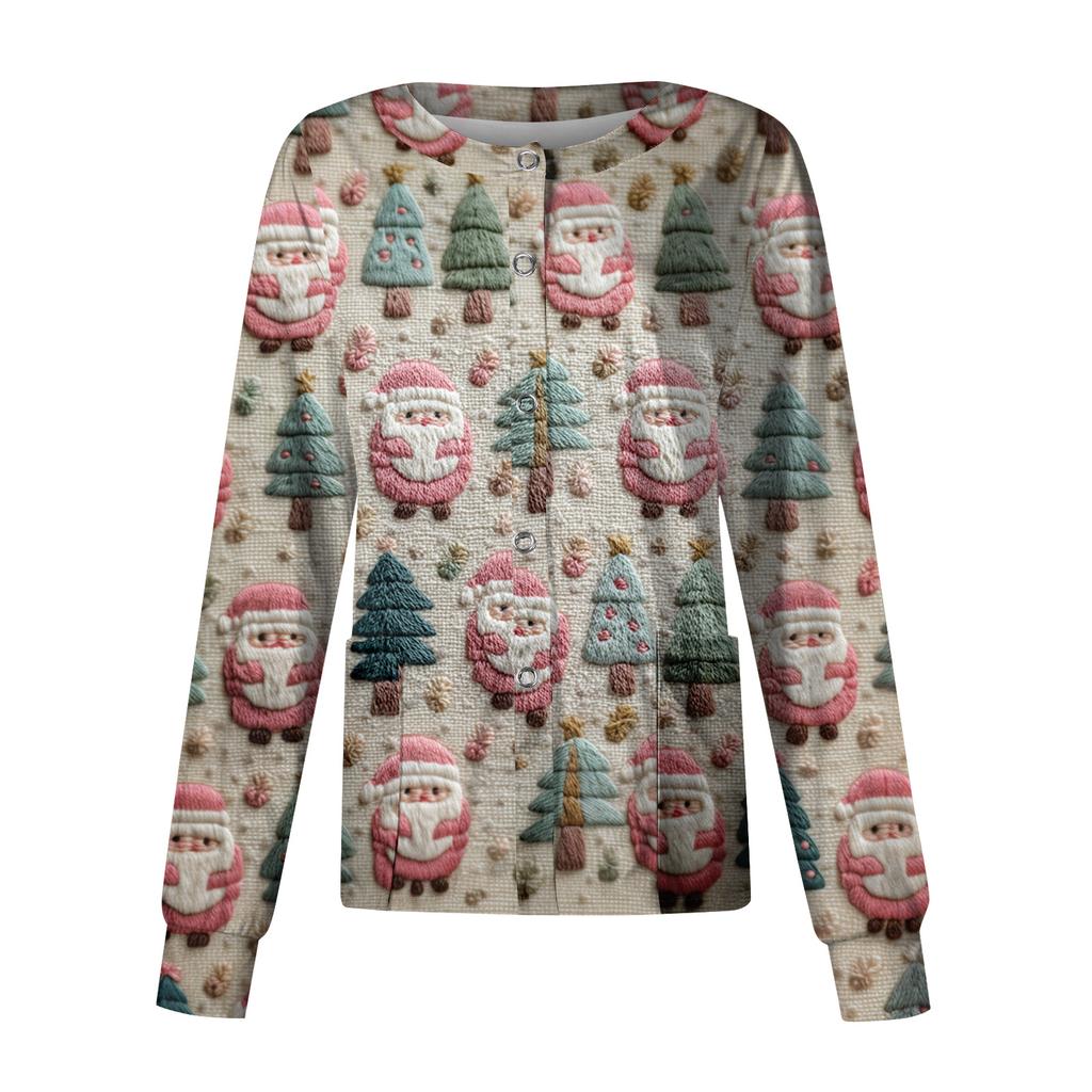 Women's Casual Long Sleeve Single Breasted Printed Dry-nurse Top