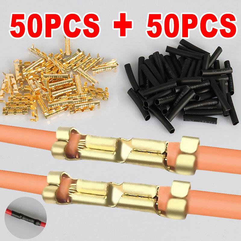 

U-Shaped Electrical Wire Connectors Set Crimp Terminals Block for Fast Wiring Cable Lock 0.5-1.5mm² with Heat Shrink Tube Kits