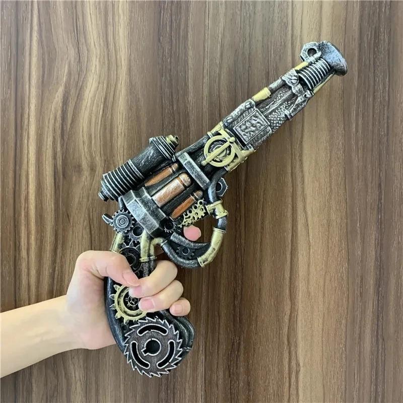 Cosplay Golden Guns Laser Rifle Revolver Prop Weapons Model Gun No Shotting Safety PU Rubber Halloween Gift