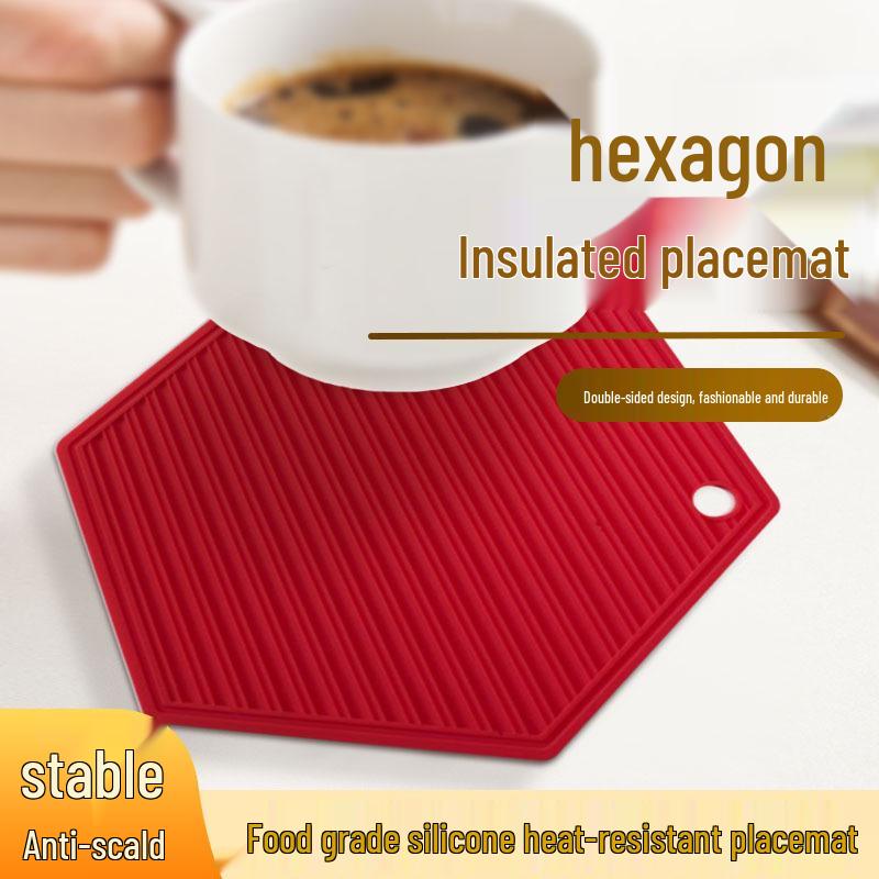 Honeycomb Silicone Placemats: Heat-Resistant, Non-Slip, Easy-to-Clean, Quadrilateral Kitchen Table Mats.