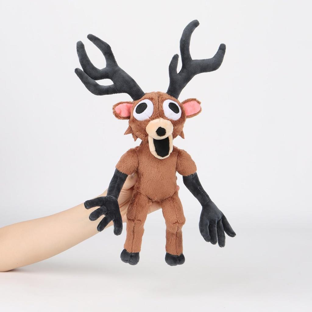 Hushan Unofficial Deer Plush Toy from "99 Nights in the Forest" (38cm) Roblox Doll, Halloween Cushion, Birthday Gift, Horror Game Merchandise [Used]