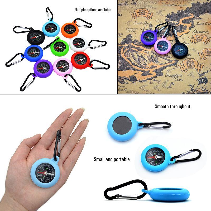 DC30T Camping Student Compass Keychain with Metal Carabiner - Precise Outdoor Navigation