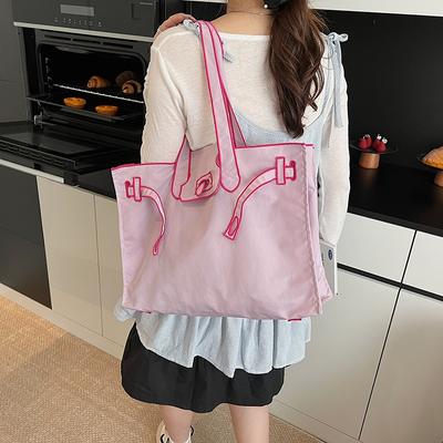 Shopping Bag Embroidered Armpit Bag Eco-friendly Bag Lightweight Large-capacity Tote Bag Portable Shoulder Bag