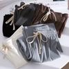 Plus Size 200 Jin Women's High-Waist Wide-Leg Drawstring Pants - Casual Loose Straight-Fit for Students