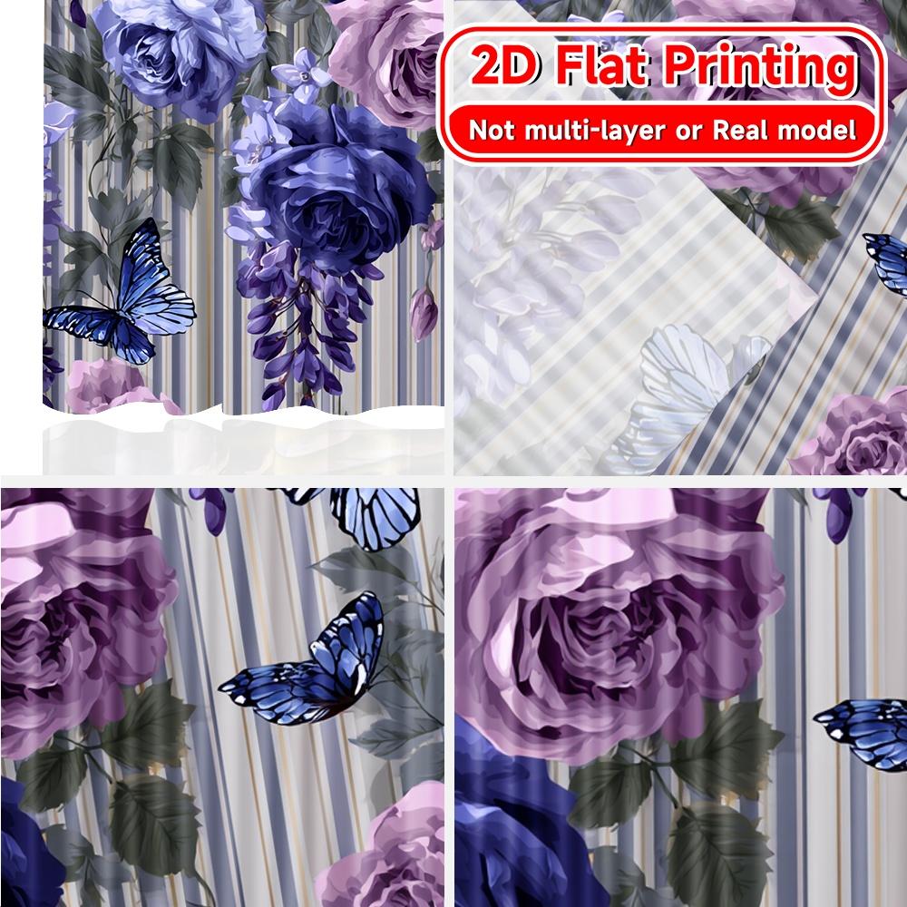 2D Flat Printing  2pcs Floral Whisper Modern Minimalist Curtains Versatile Durable Polyester Curtains Decorations For Home for