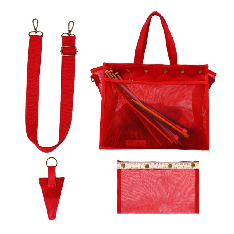 

Crochet Storage Bag Yarn Holder Sewing Storage Pocket for Needle Sewing Tools