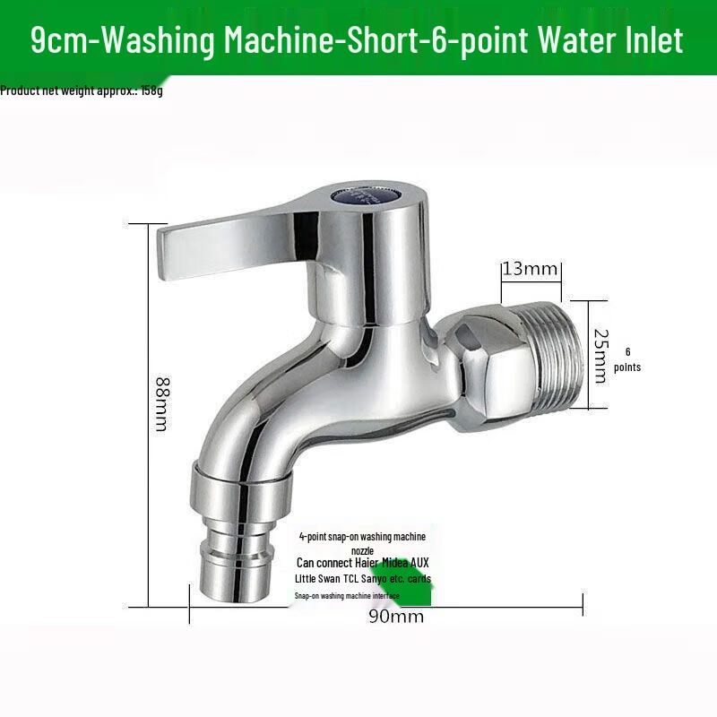 Minxi Wall-Mounted Quick-Open Copper Washing Machine Faucet (2-Pack)