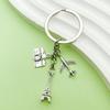 Creative Alloy Eiffel Tower & Airplane Camera Keychain Ornament