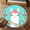 1pc Llama, Cactus Round Chair mat Area Rug - Non-Slip, Floor Mat for Office, Bedroom, home decor Christmas Gift p0811053