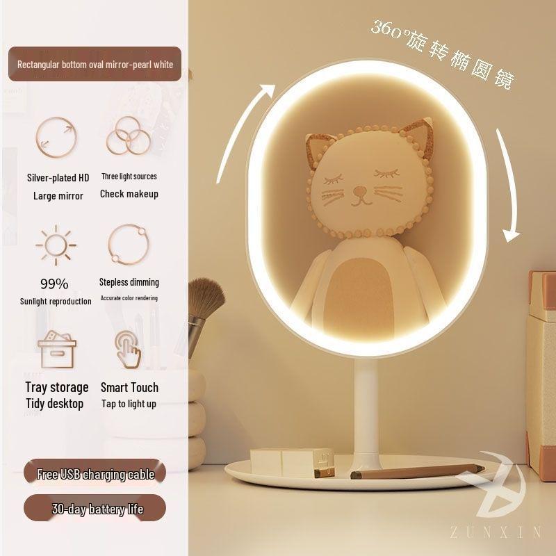 Tabletop LED Makeup Mirror: High-Definition, Compact Mirror for Dressing Table