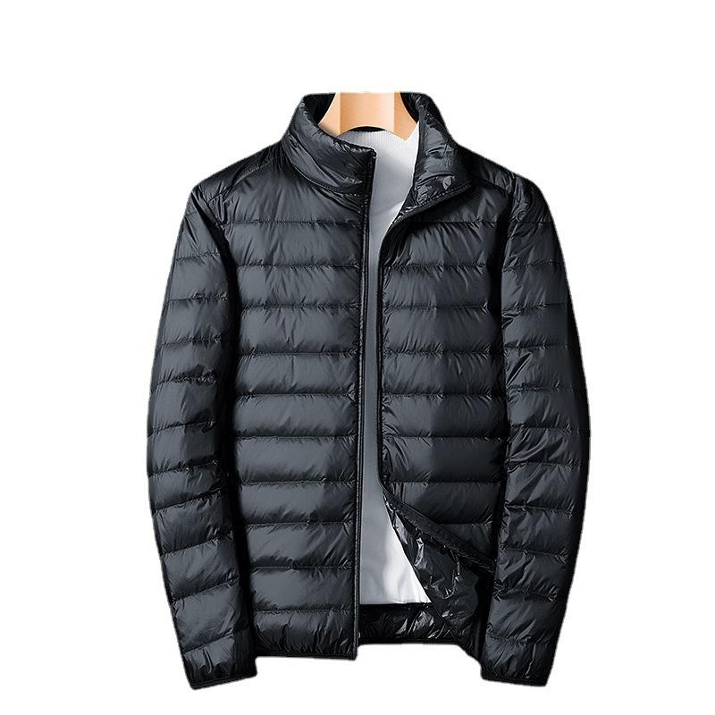 Men s Casual Down Jacket 2026 Winter New Lightweight White Duck Down Thermal Jacket M чёрный