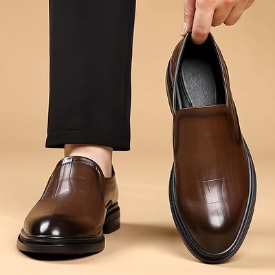 Fashion New Men's Leather Loafers Comfortable Men's Business Casual Shoes Wedding Dress Shoes for Groom Office Work Slip-On Men's Shoes