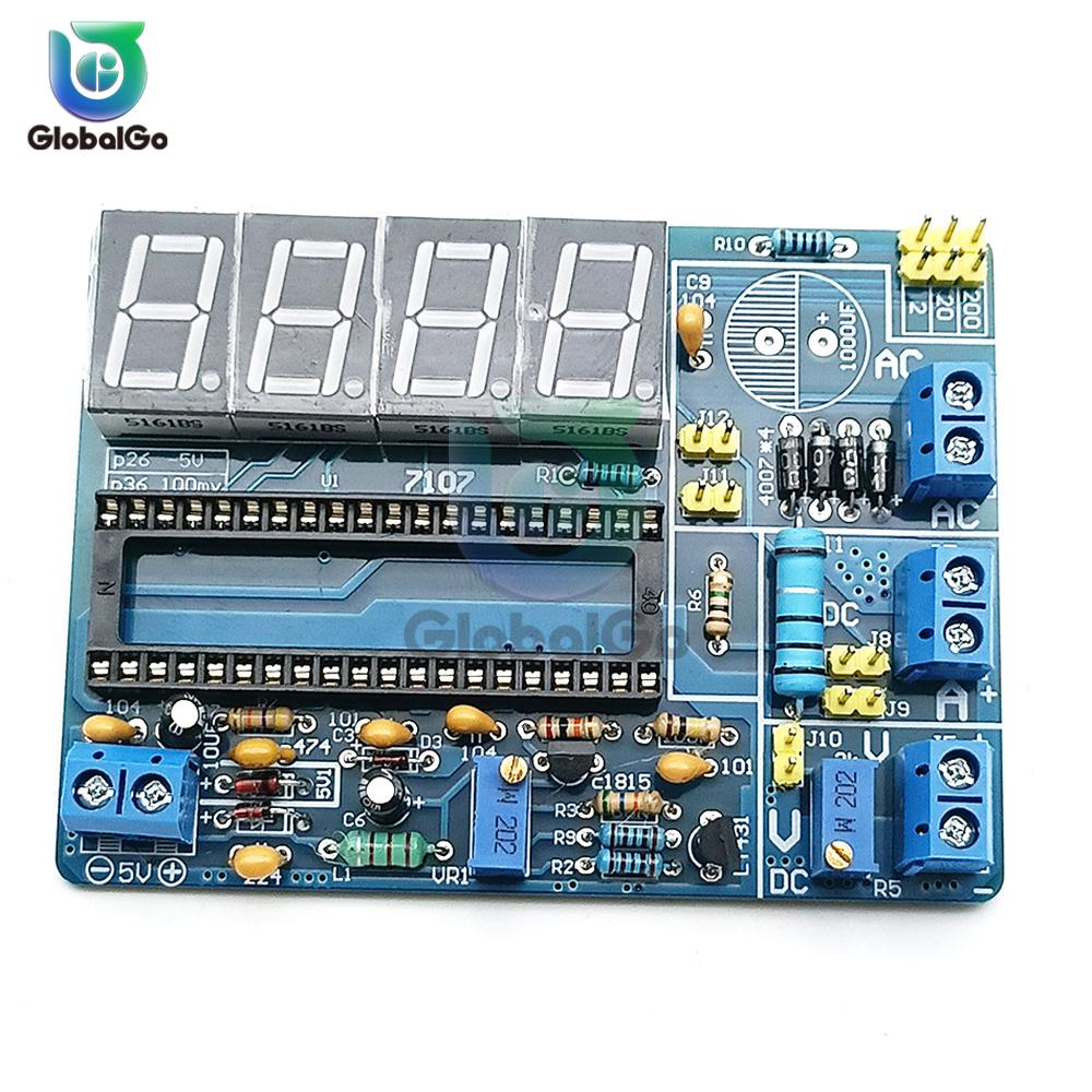 7107 DC5V Digital AC/DC Voltmeter Kit DIY Electronic Kit Module 35mA Red Display Soldering Training Suite