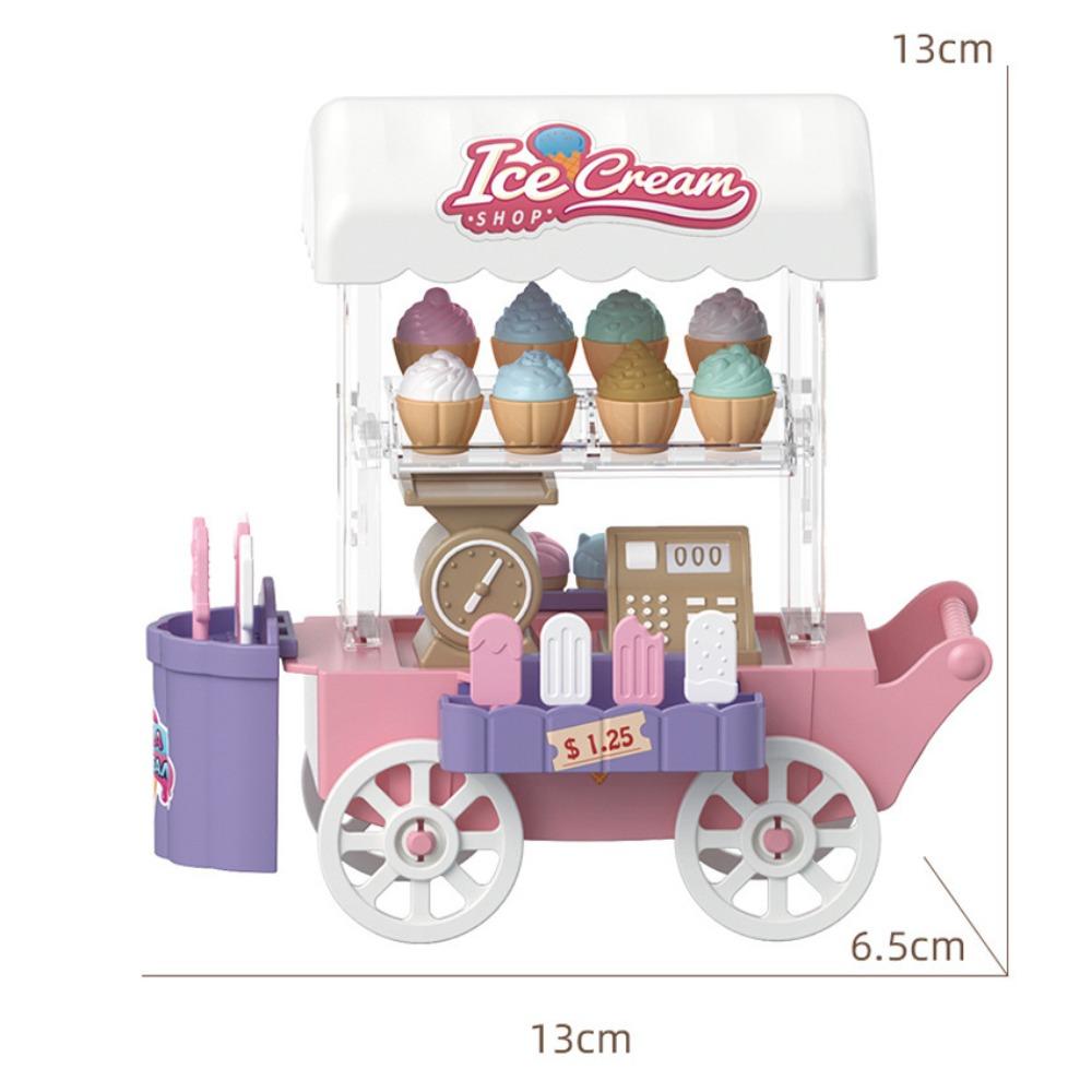 Luminous Mini Bread Truck Dessert Stand Children's Food Stand Truck Toy  Doll House