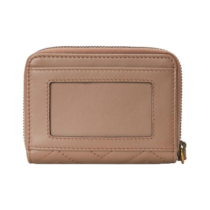 Gucci GG Marmont Quilted Zipper Leather Card Holder Coin Purse Women Wallets Gray Pink 671772-DTDHT-5729