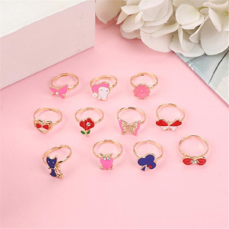 36 Pieces Kids Adjustable Rings Set Comfortable and Safe Finger Jewelry for Dress Up Imagination Boosting Accessories