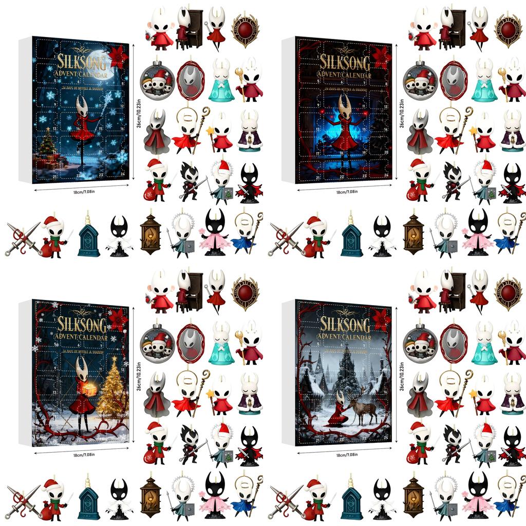 Set di Ornamenti Acrilici a Tema Natalizio di Hollow Knight Silksong per Decorazioni Festive