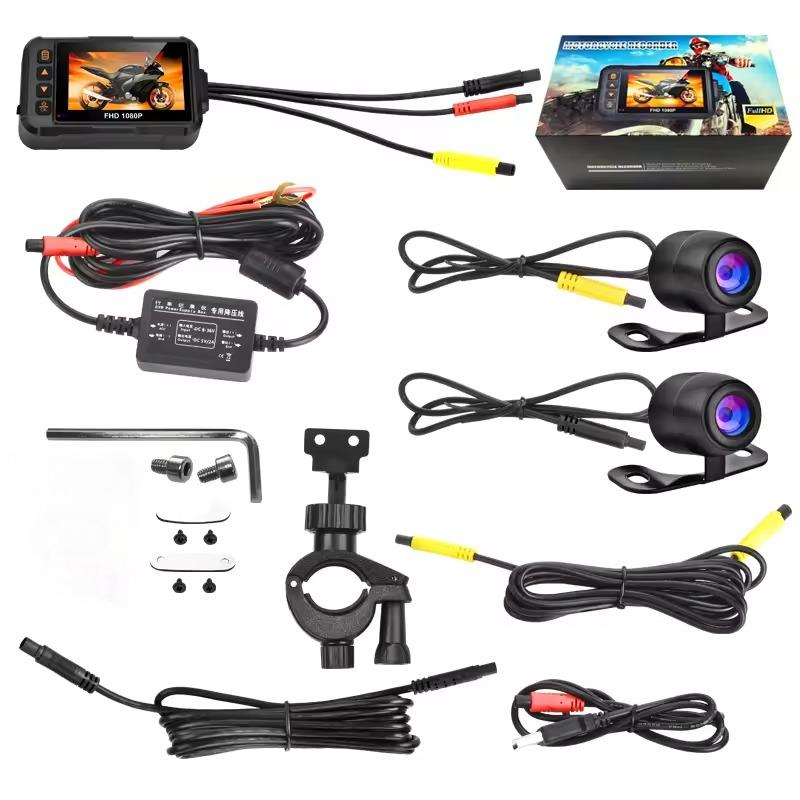 Motorcycle Camera DVR 3.0 Inch 720P Waterproof Motorcycle Driving Recorder Front Rear Camera Video Recorder Motorcycle Accessori