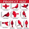 10 Pcs 2D Ornaments Red Birds For Tree Birds Decorations Tree Topper For Xmas Tree Memorial Hanging Gift Decoration Party Props