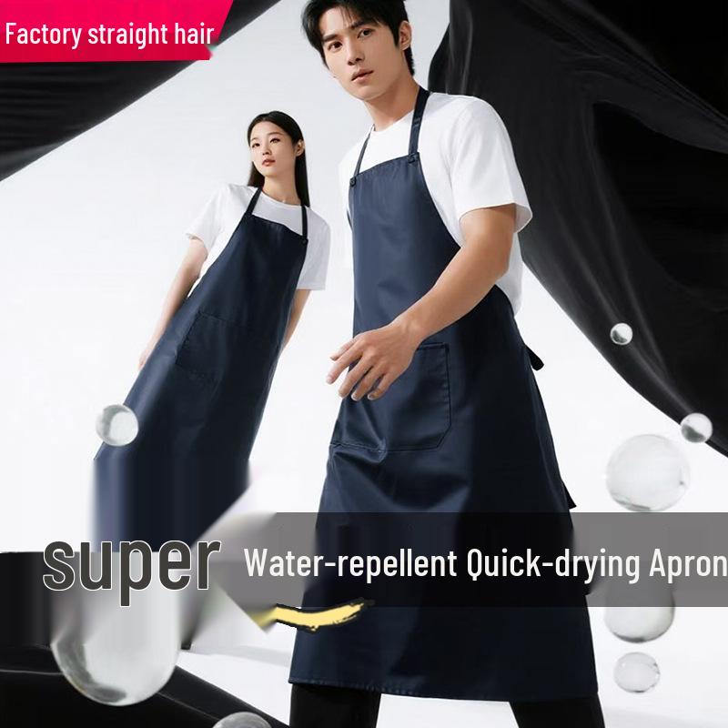 Water-Repellent Neck-Hanging Minimalist Apron for Restaurant & Kitchen Work