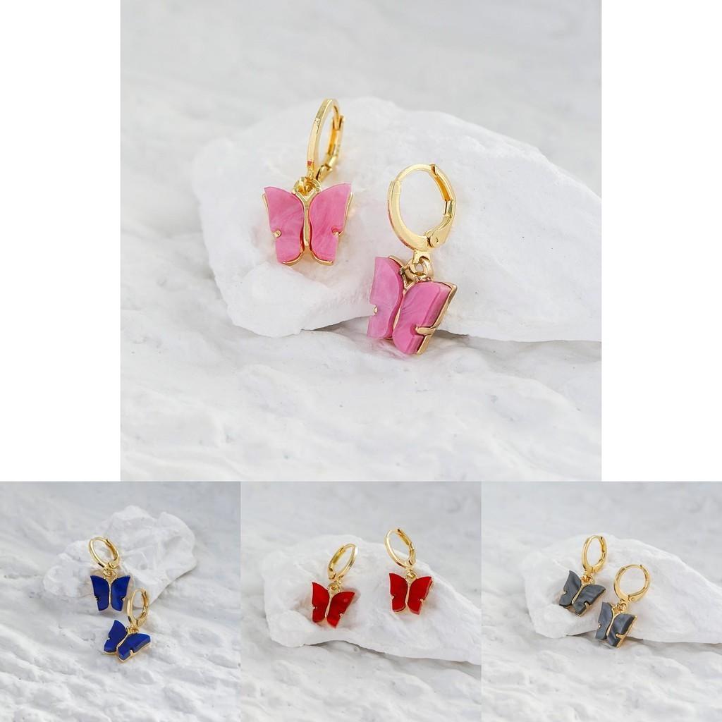Butterfly Trendy Fashionable Earrings Geometric Design For Women Material Alloy