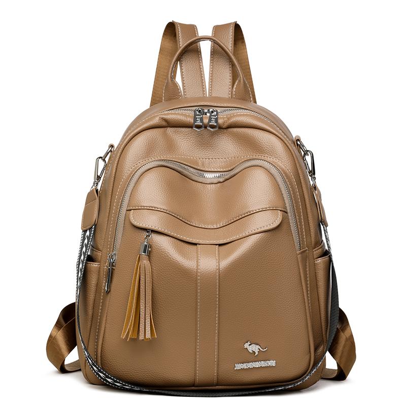 Women's Soft Leather Backpack Commuter Backpack Multifunctional Shoulder Bag
