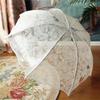 Love lace transparent plastic umbrella with three folds, convenient to carry, manually open the umbrella