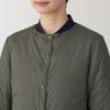 MUJI Lightweight Down Collarless Jacket BD0ZBA4A Khaki Size S Women's (Anti-Static Lining) Green,