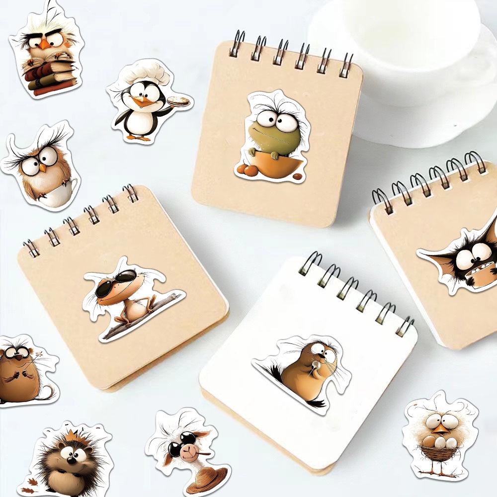 50-Piece Creative Animal Art Cartoon Stickers for DIY Decoration: Phone Cases, Notebooks, Water Bottles