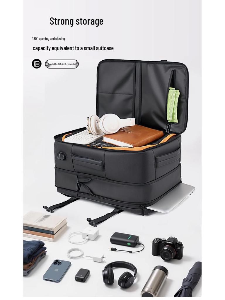 Expandable High-End Laptop Backpack with Shoe Compartment