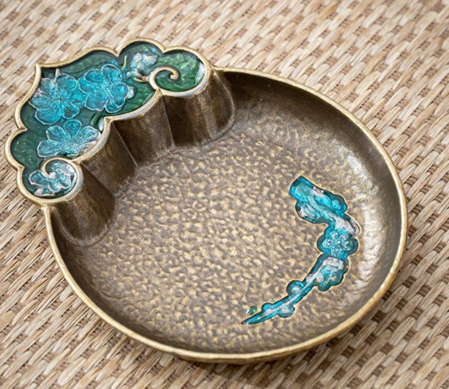 Japanese Antique Copper Coasters Retro Heat Insulation Cup Holder Mat Pad Chinese Kung Fu Gungfu Tea Ceremony Tea Trays Teaware