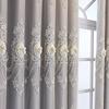 Curtain European Style Double-layer Thickened Curtain Shading Yarn Living Room Bedroom Home Embroidered Double-opening Sunshade Curtain Rod