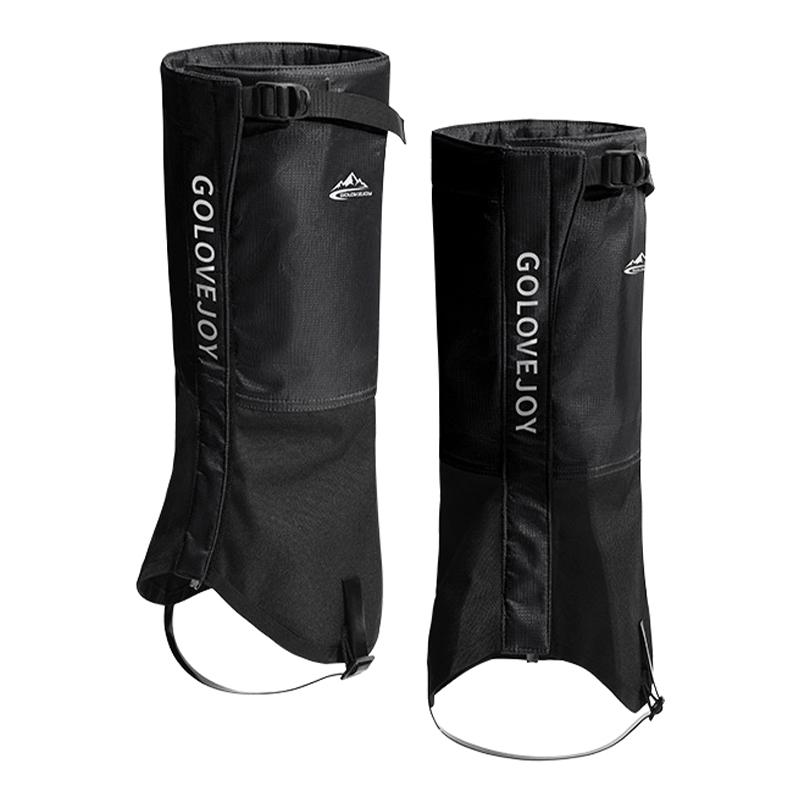 GOLOVEJOY HX39 1 Pair Plush Lining Waterproof Leg Gaiters Outdoor Hiking Climbing Skiing Leg Cover K