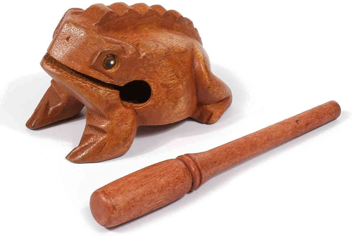 

Karokkak Wooden Frog Guiro Drum Percussion Instrument, Thai Style, Frog Croaking Sound, Auspicious Charm, Folk Instrument (Small)