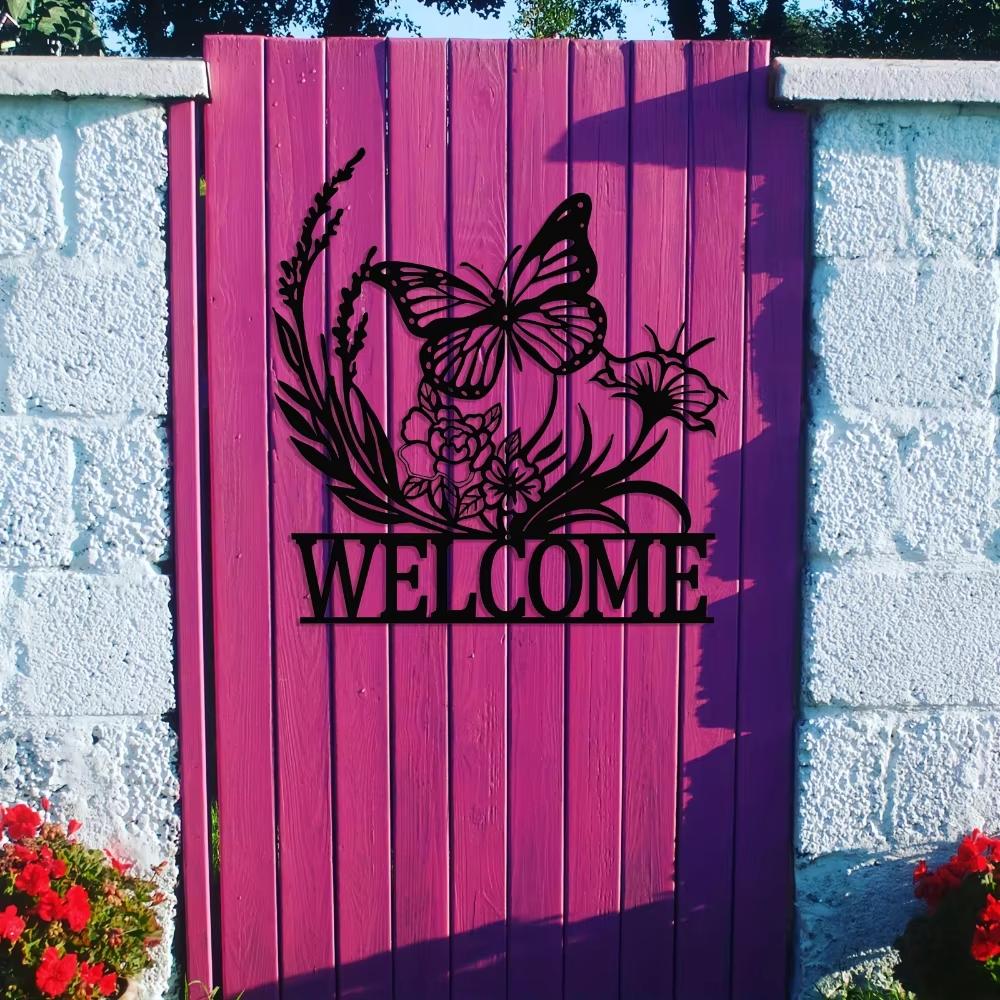 Minimalist Metal Wall Decorations: Owl, Butterfly and Hummingbird Welcome Signs - for Indoor/outdoor Use