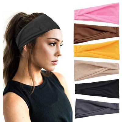 Elastic Hair Band Fixing Reducing Breakage Solid Color Design Versatile Wide Hairband Hair Accessory