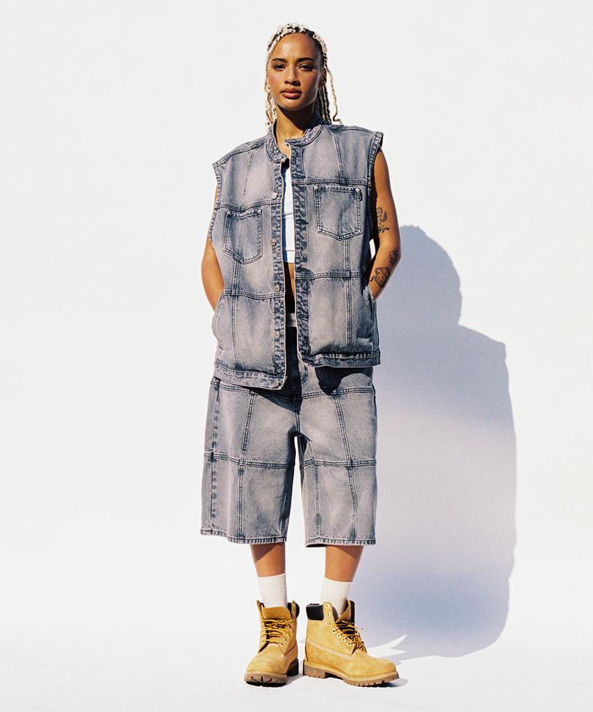 Wkndrs Patch Work Denim Vest (Grey)