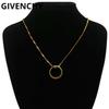 Used Ring Necklace Logo Gold Stone 431/7
