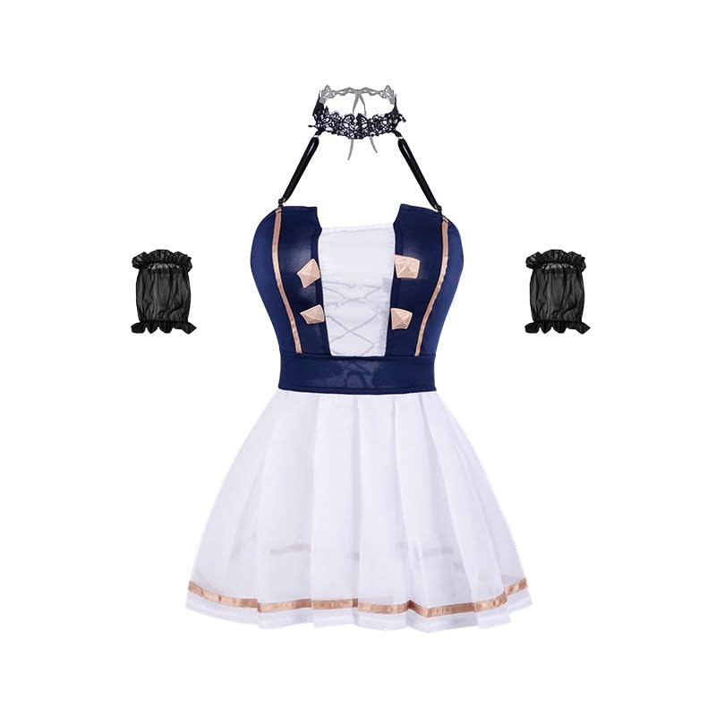 Cosplay Sexy Female Knight Female Warrior Princess Knight Anime Style High Leg One Piece Mini Skirt Sailor Style Stockings Set Cute Costume One Size