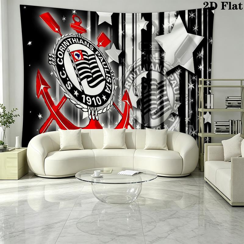 Sport Club Corinthians Paulista Wall Tapestry Aesthetic Wall Hanging Printed Fabric Blanket Decorative Tapestries for Bedroom Living Room Home Decor
