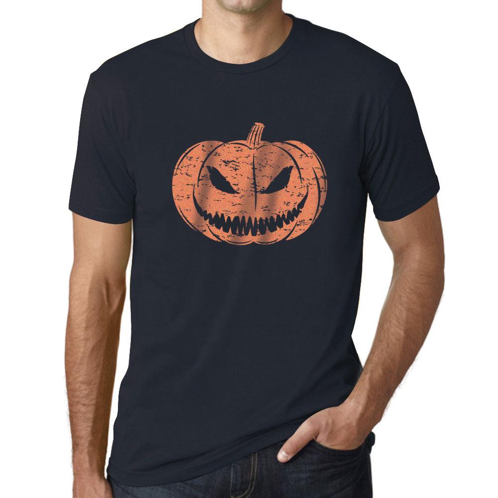 ULTRABASIC - Homme T-shirt Graphique Visage Citrouille Mignon Occasionnel Automne Halloween