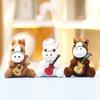 Plush Pony Mini Keychain Animal Keyring With Guitar For Girls Gift And Bag Decor
