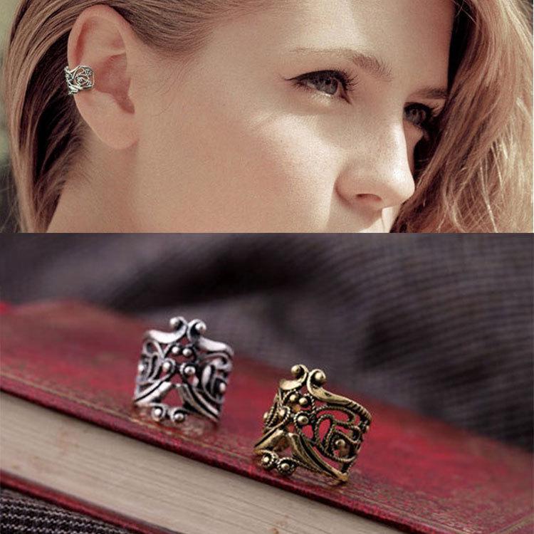 

Унисекс Панк Ретро Полые U-образные Серьги-каффы без пирсинга и Серьги-пусеты