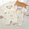 Cheng Bao Summer Baby Bodysuit Short Sleeve Modal Newborn Romper Pajamas