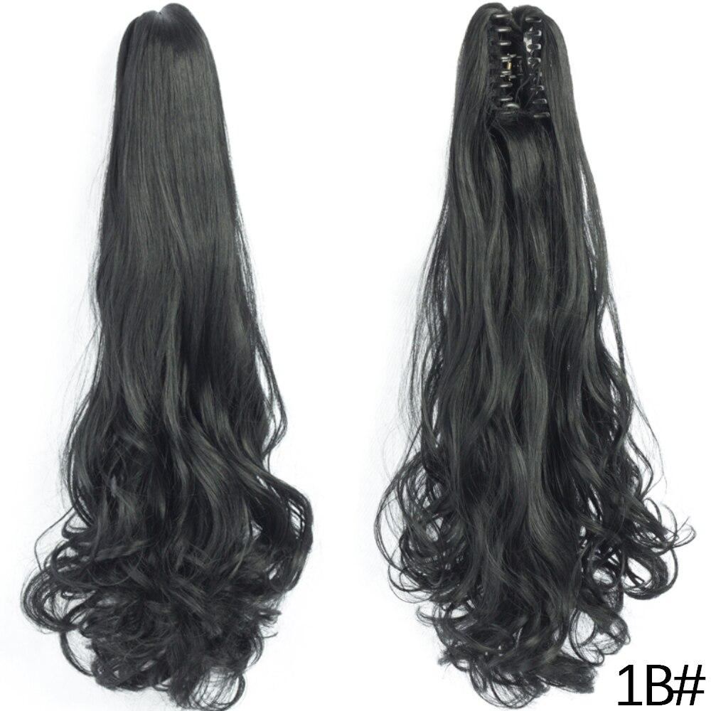

MERISIHAIR женские длинные волнистые наращивание волос синтетическое волокно коготь на хвосте для женщин повседневная одежда черный блондин шиньон 1B